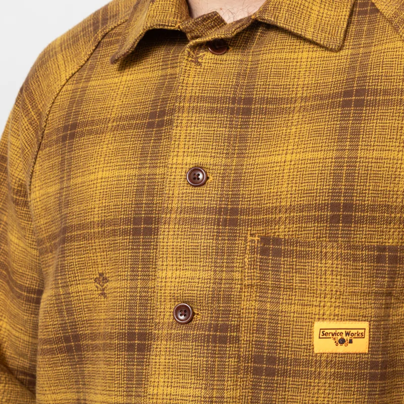 Service Works Thistle Plaid Front Of House Jacket Ochre-6