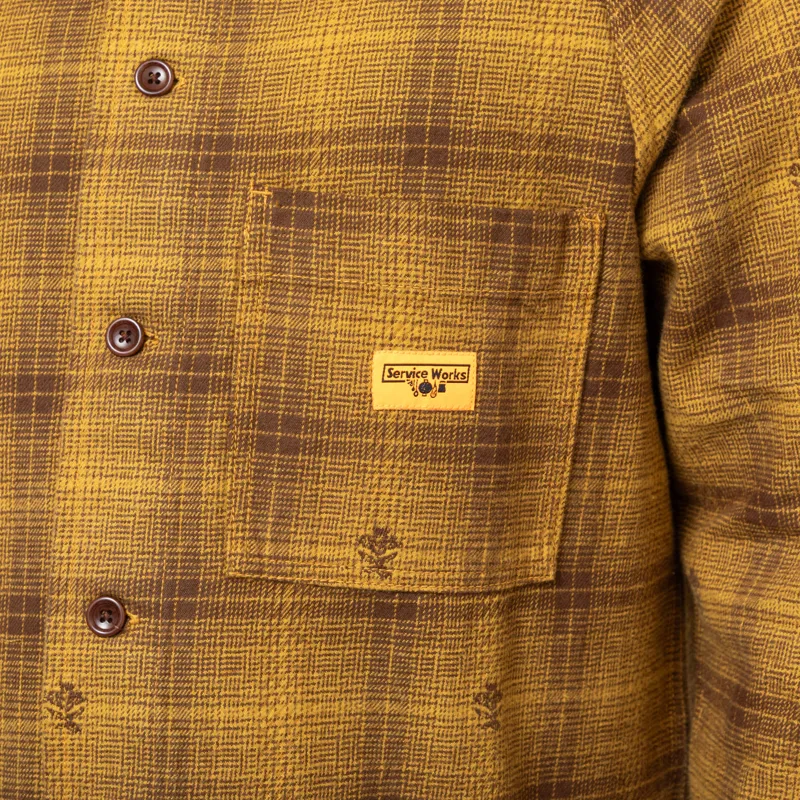 Service Works Thistle Plaid Front Of House Jacket Ochre-7