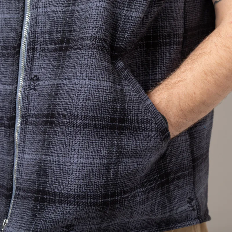 Service Works Thistle Plaid Padded Work Vest Black-9