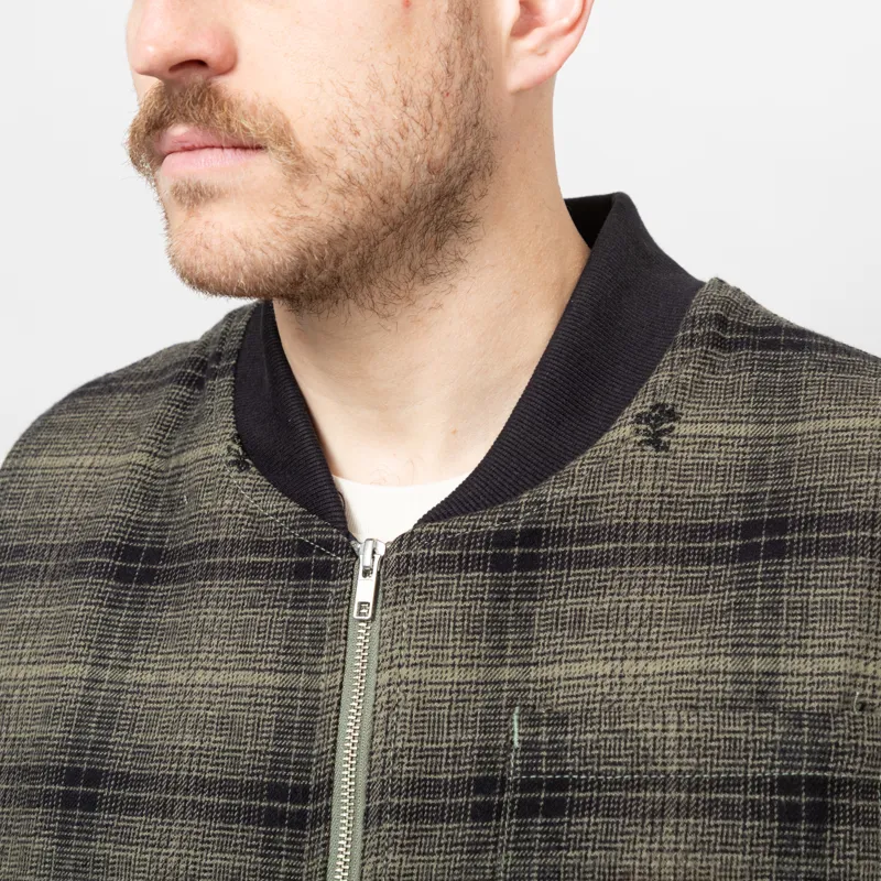 Service Works Thistle Plaid Padded Work Vest Olive-7