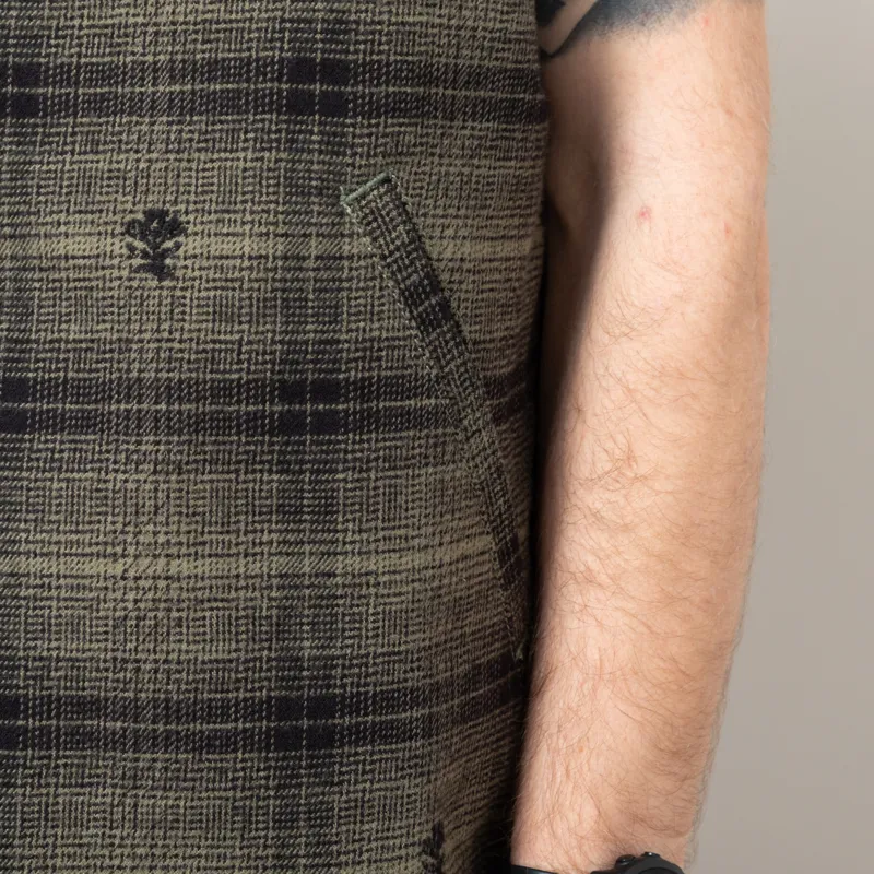 Service Works Thistle Plaid Padded Work Vest Olive-10