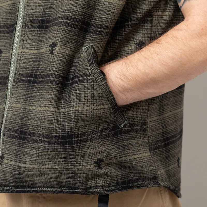 Service Works Thistle Plaid Padded Work Vest Olive-9