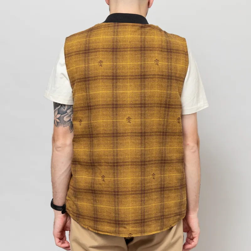 Service Works Thistle Plaid Padded Work Vest Ochre-5