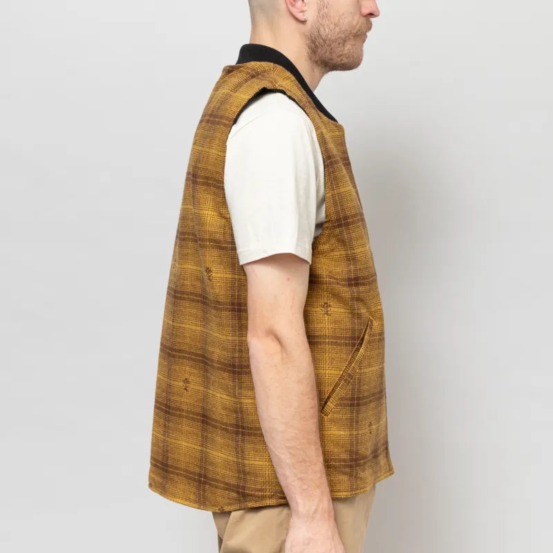 Service Works Thistle Plaid Padded Work Vest Ochre-6