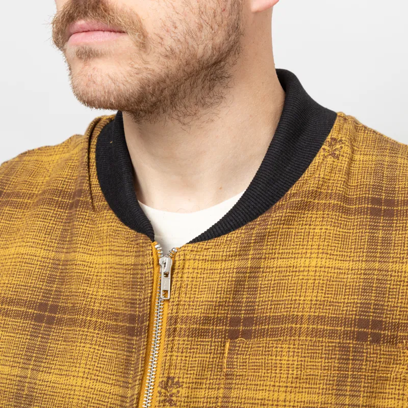 Service Works Thistle Plaid Padded Work Vest Ochre-7