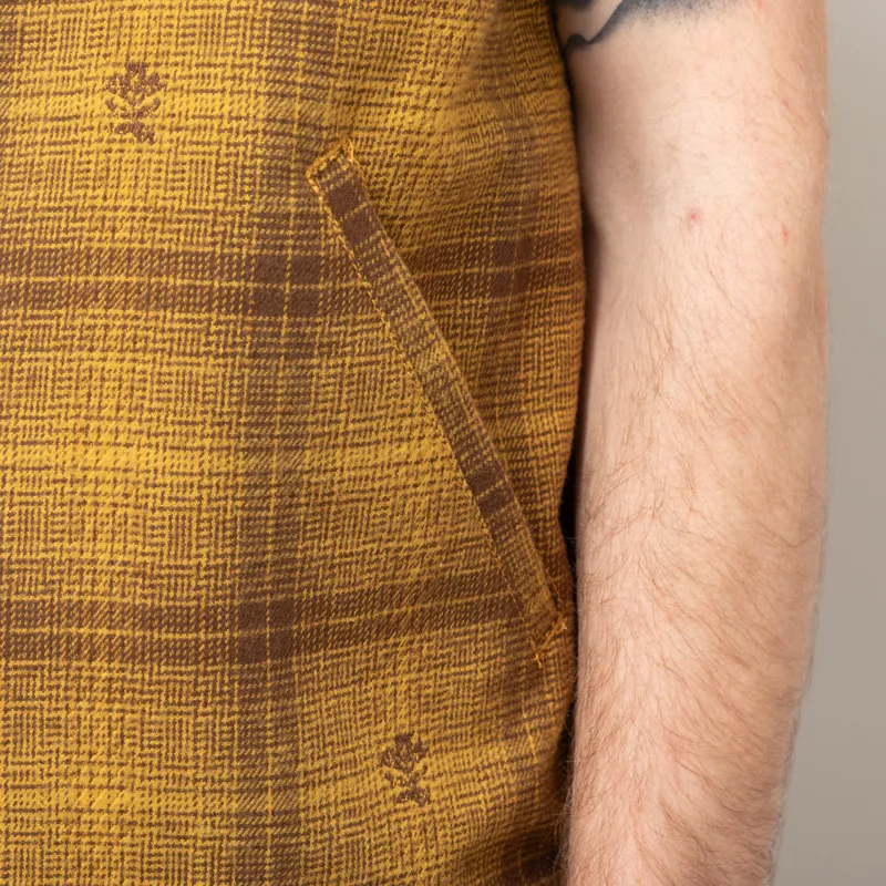 Service Works Thistle Plaid Padded Work Vest Ochre-11