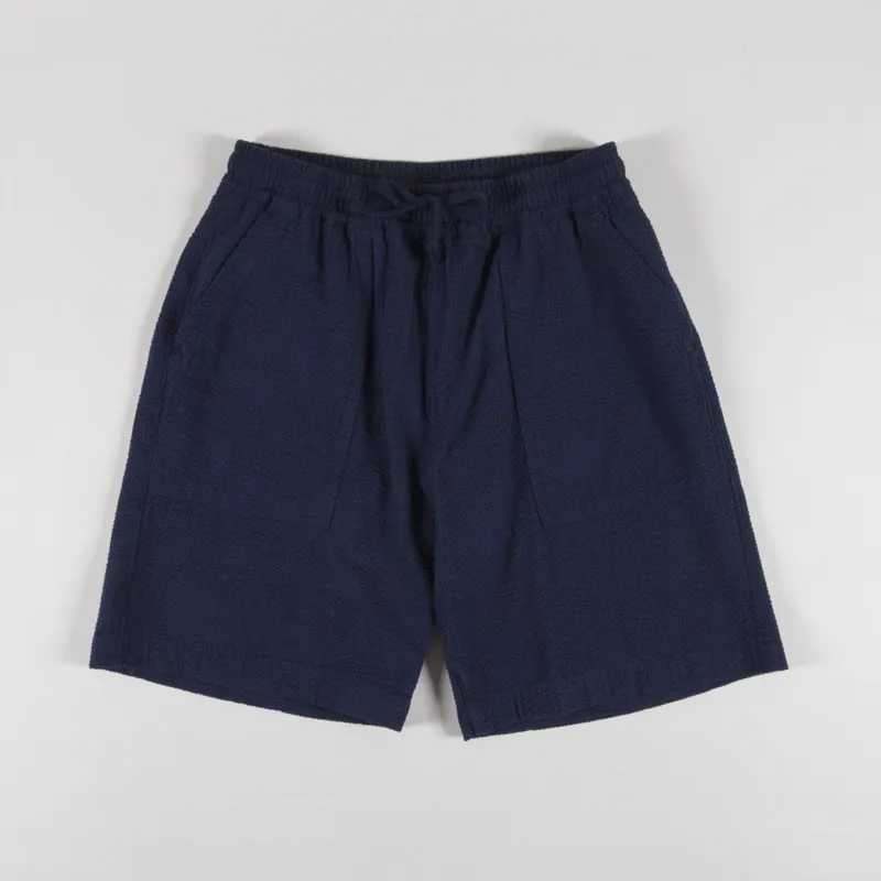 Service Works Seersucker Chef Shorts Dark Navy-1