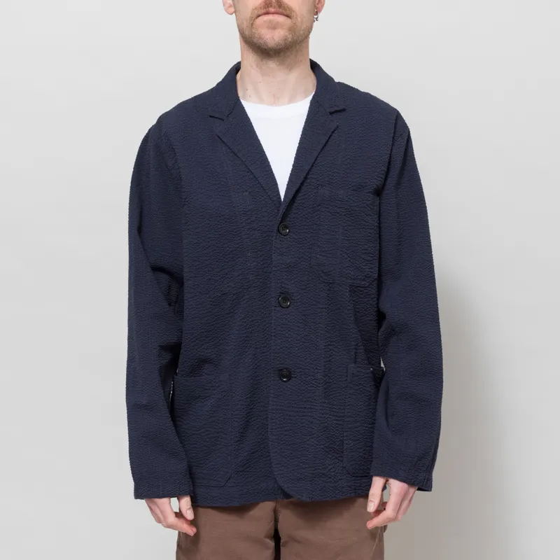 Service Works Seersucker Server Suit Jacket Dark Navy