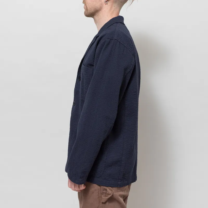Service Works Seersucker Server Suit Jacket Dark Navy-2