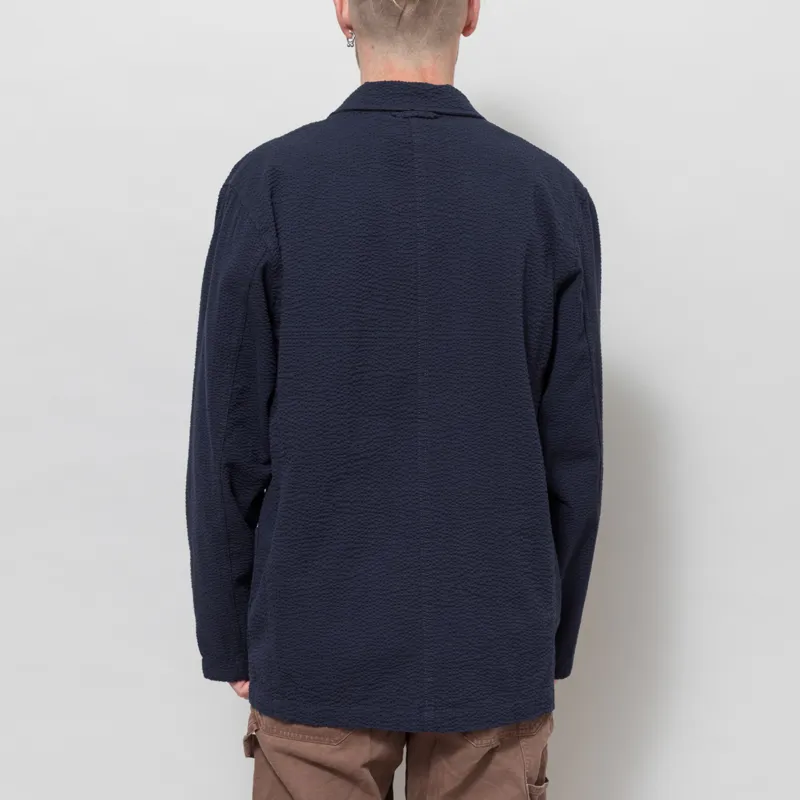 Service Works Seersucker Server Suit Jacket Dark Navy-3