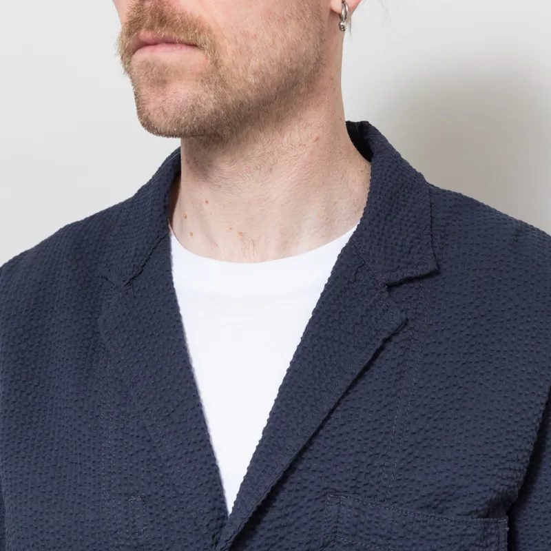 Service Works Seersucker Server Suit Jacket Dark Navy-5