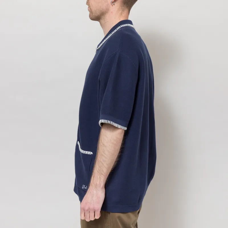 Service Works Blanket Stitch Knit Navy-2