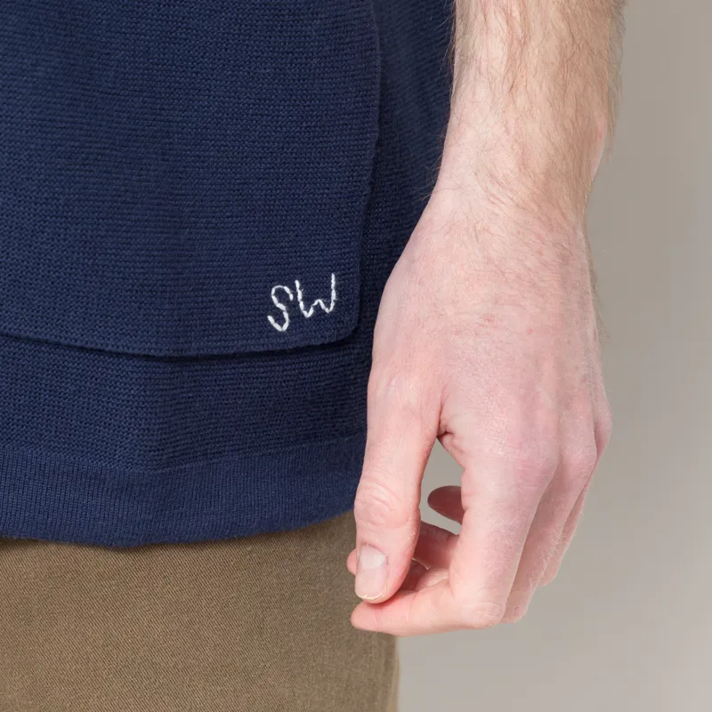 Service Works Blanket Stitch Knit Navy-8