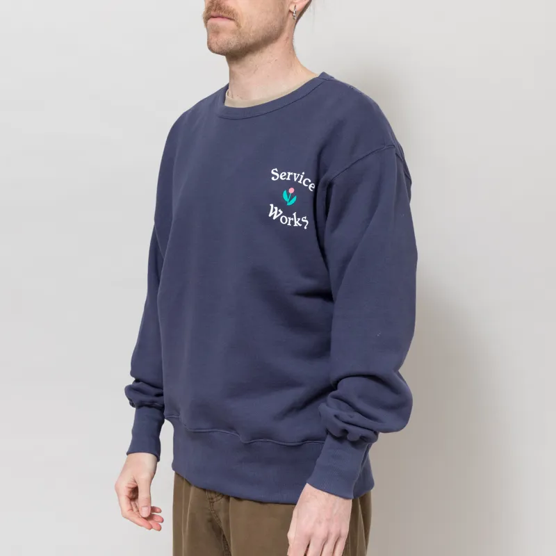 Service Works In Bloom Crewneck Navy-1