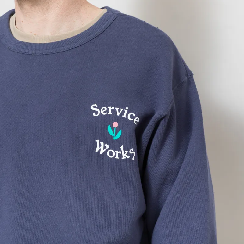 Service Works In Bloom Crewneck Navy-5