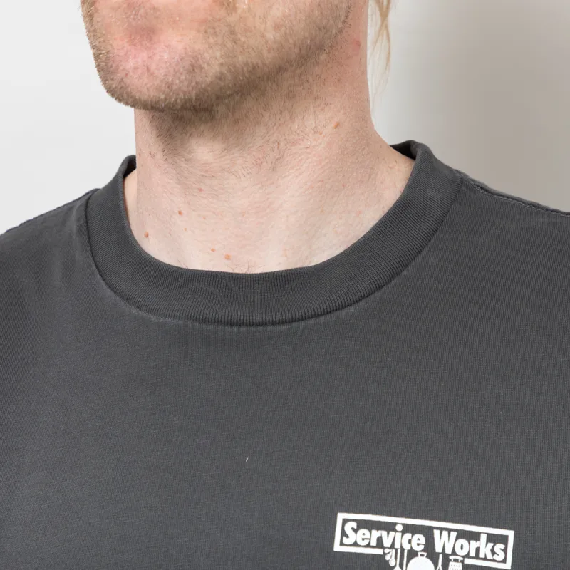 Service Works Pigment Dyed Trademark T Shirt Black-5
