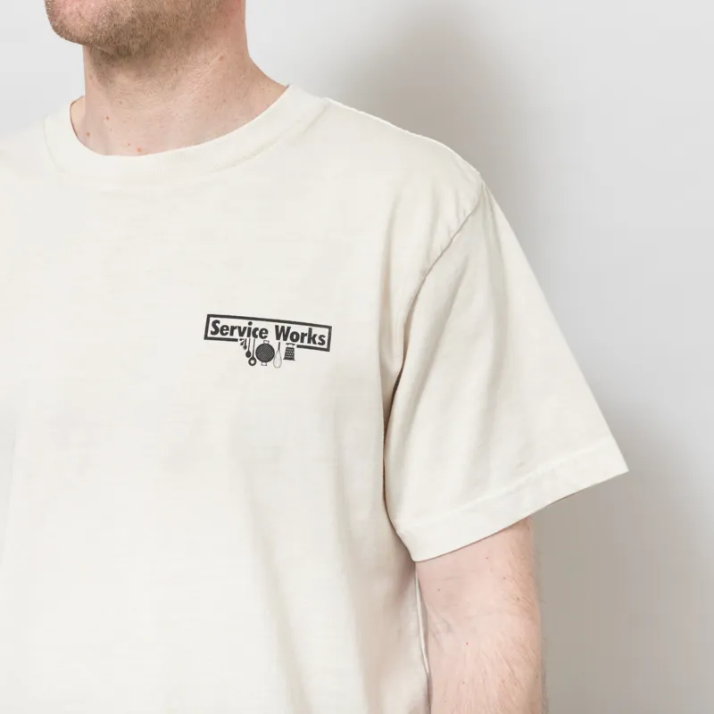 Service Works Pigment Dyed Trademark T Shirt Natural-5