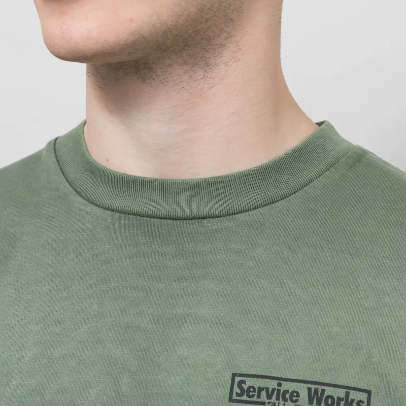 Service Works Pigment Dyed Trademark T Shirt Olive-3
