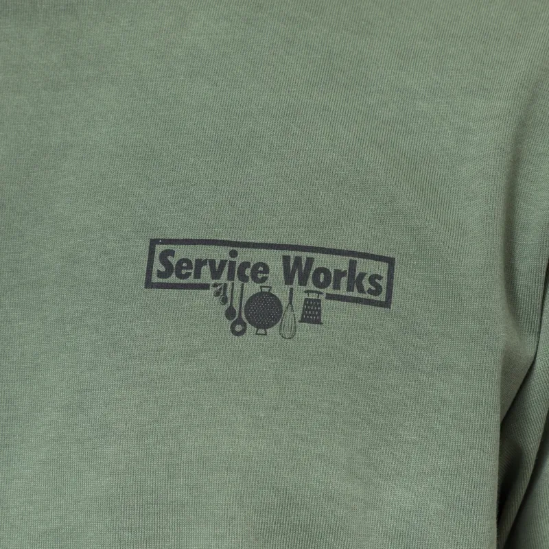 Service Works Pigment Dyed Trademark T Shirt Olive-5
