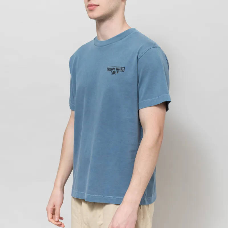 Service Works Pigment Dyed Trademark T Shirt Slate-1