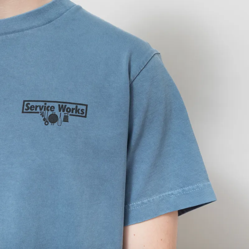 Service Works Pigment Dyed Trademark T Shirt Slate-4