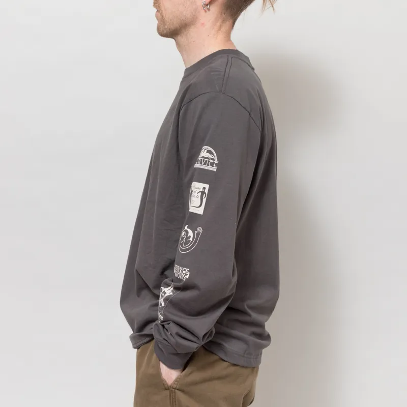 Service Works Bootleg Long Sleeve T Shirt Charcoal-2