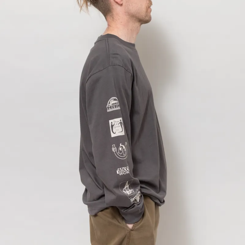 Service Works Bootleg Long Sleeve T Shirt Charcoal-4