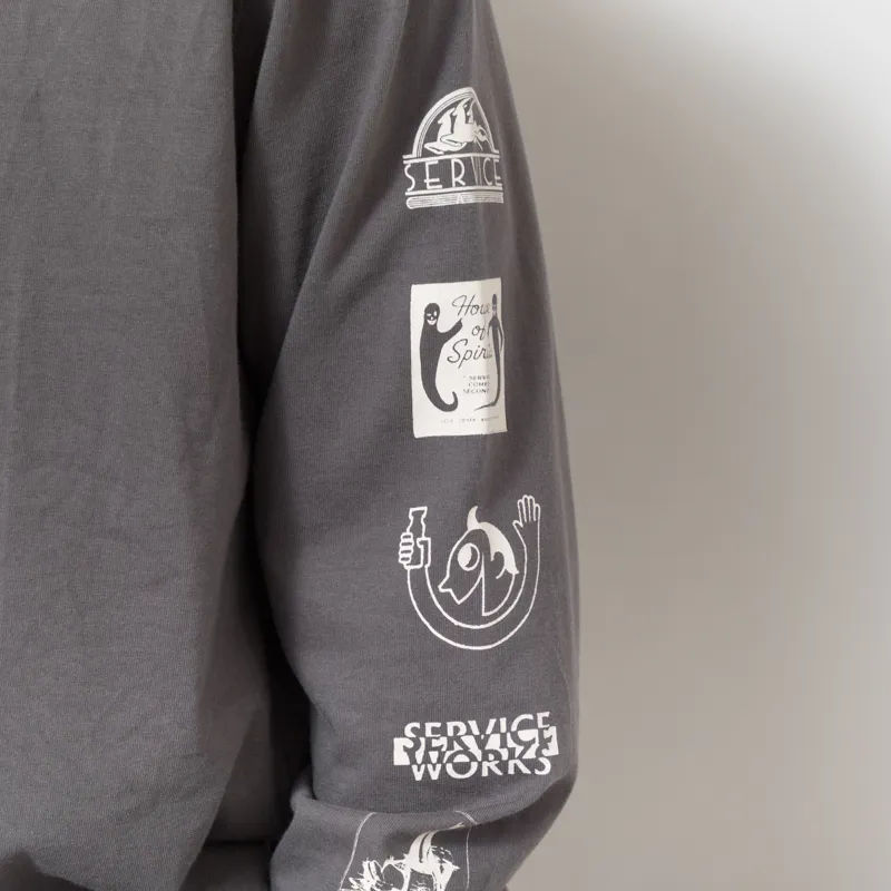 Service Works Bootleg Long Sleeve T Shirt Charcoal-5