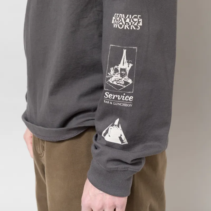 Service Works Bootleg Long Sleeve T Shirt Charcoal-6