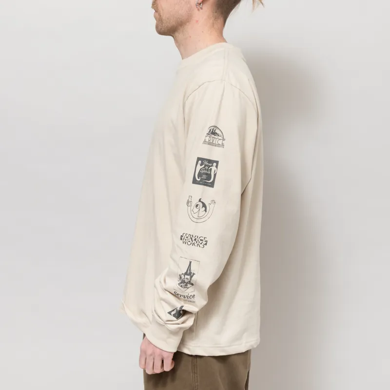 Service Works Bootleg Long Sleeve T Shirt Natural-2