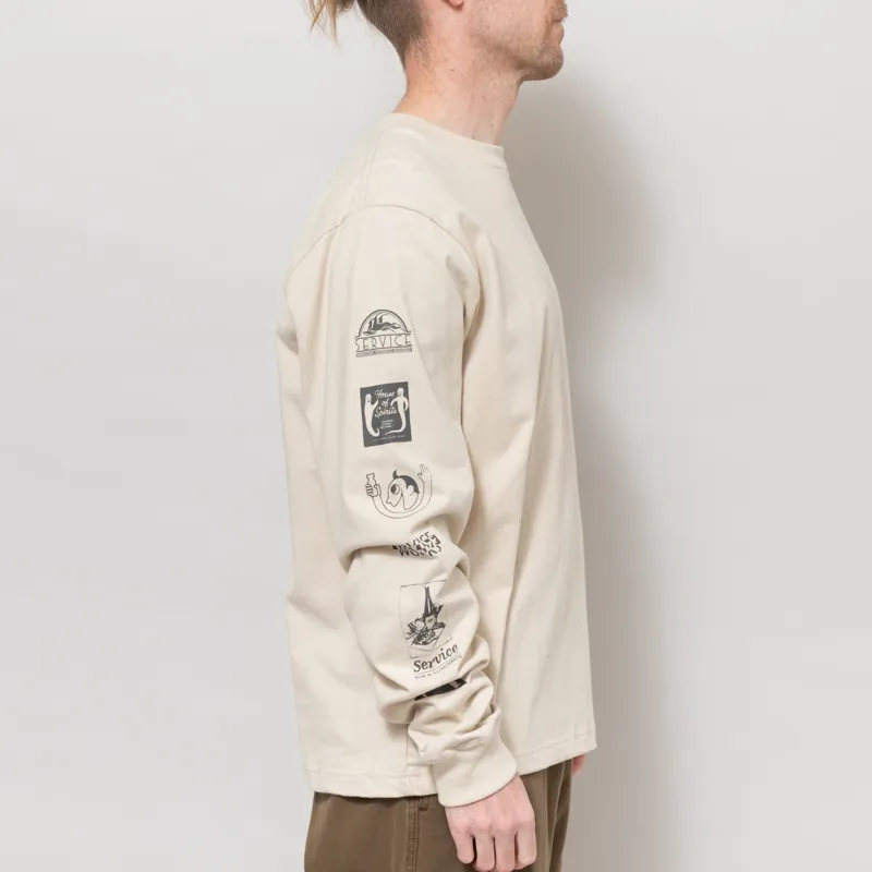 Service Works Bootleg Long Sleeve T Shirt Natural-4