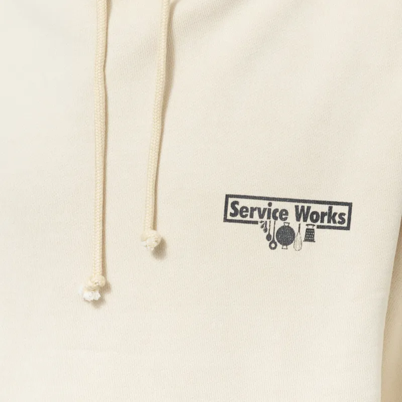 Service Works Loopback Trademark Hoodie Natural-6