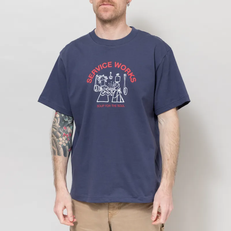 Service Works Soup For The Soul T Shirt Navy