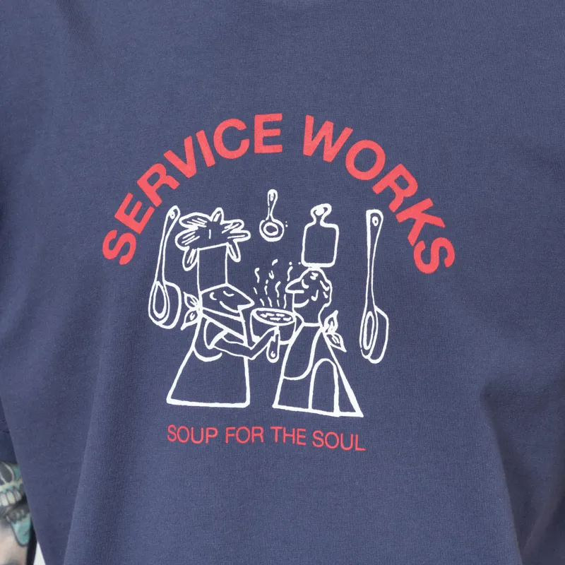 Service Works Soup For The Soul T Shirt Navy-7