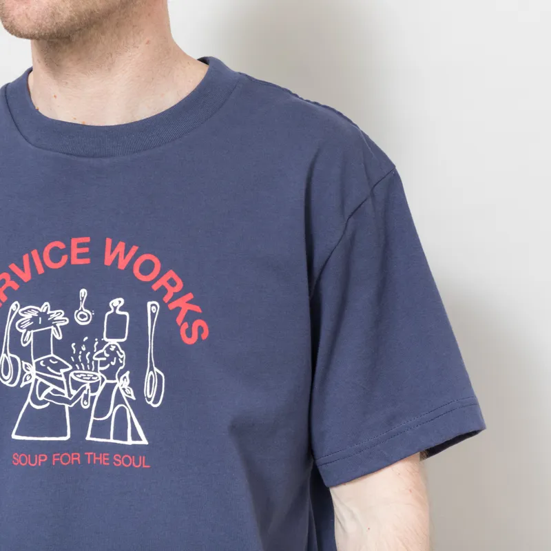 Service Works Soup For The Soul T Shirt Navy-5