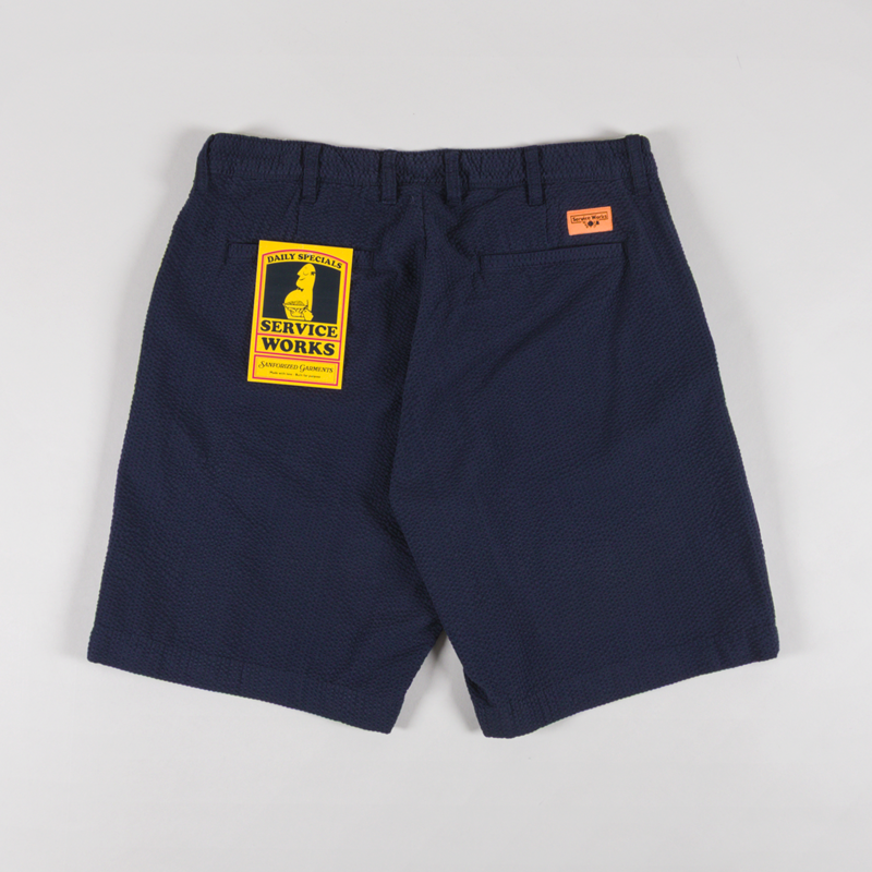 Service Works Seersucker Part Timer Shorts Dark Navy