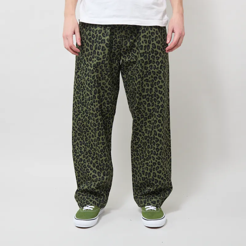 Service Works Patterned Easy Chef Pants Green Leopard