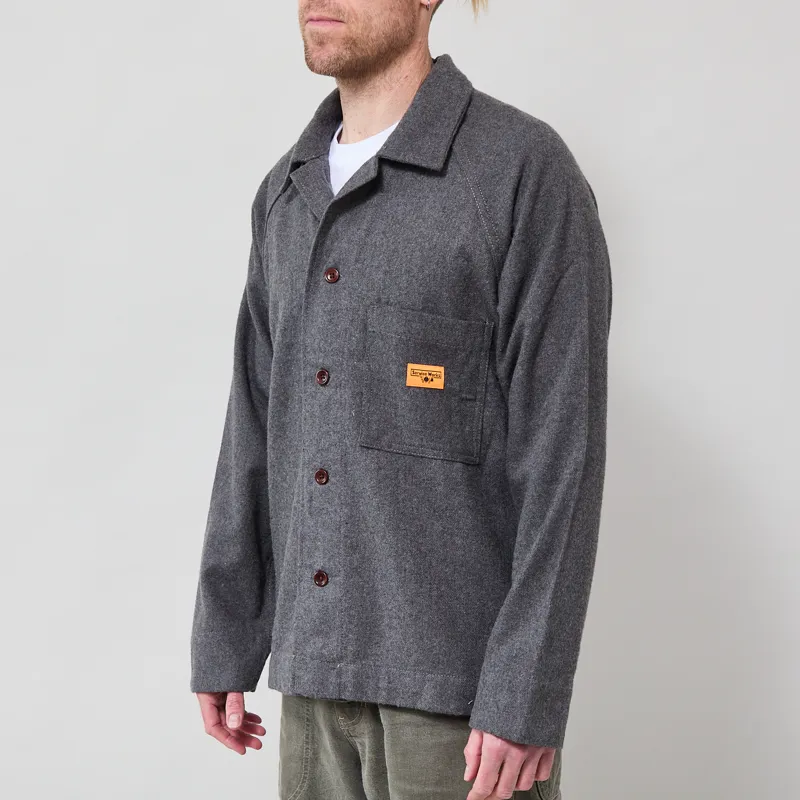 Service Works House Flannel FOH Overshirt Charcoal-1