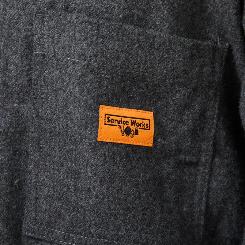 Service Works House Flannel FOH Overshirt Charcoal-5