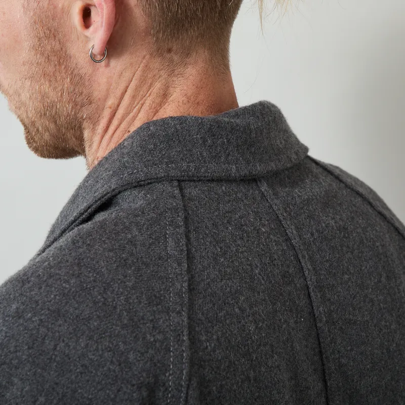 Service Works House Flannel FOH Overshirt Charcoal-4