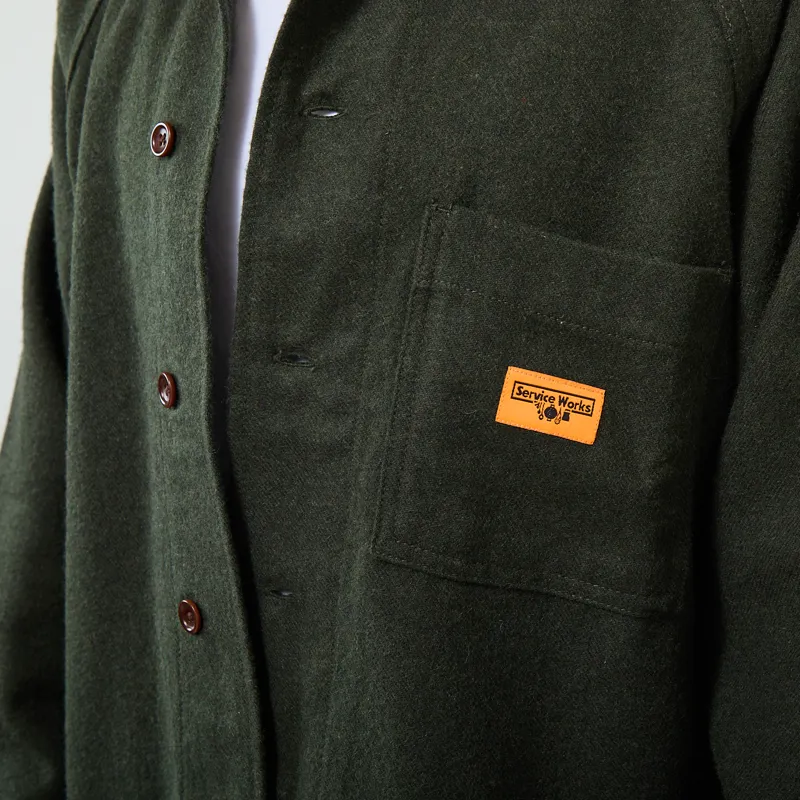 Service Works House Flannel FOH Overshirt Forest-7