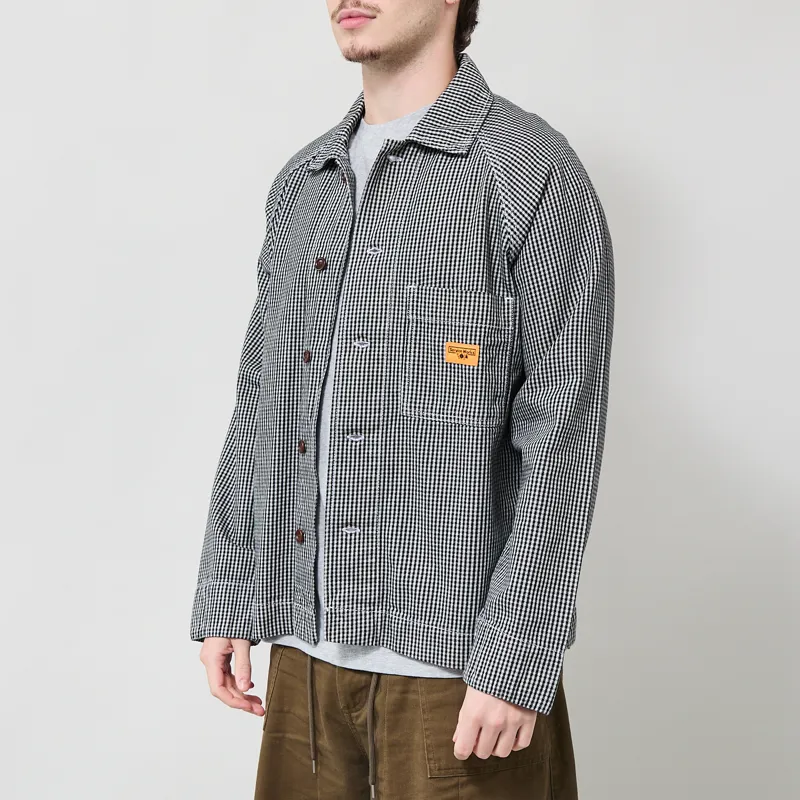 Service Works House Gingham FOH Overshirt Black-1