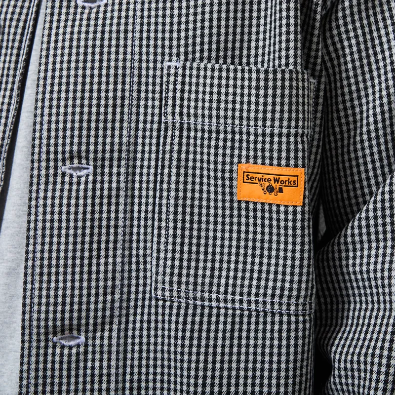 Service Works House Gingham FOH Overshirt Black-4