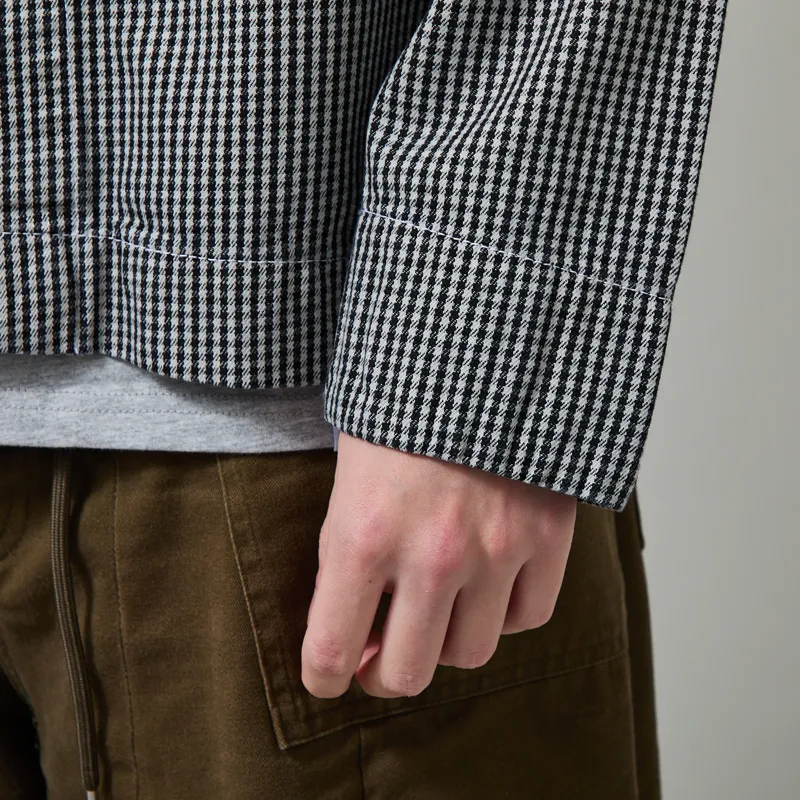 Service Works House Gingham FOH Overshirt Black-7