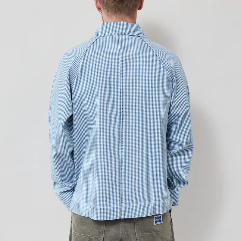 Service Works House Gingham FOH Overshirt Blue-2