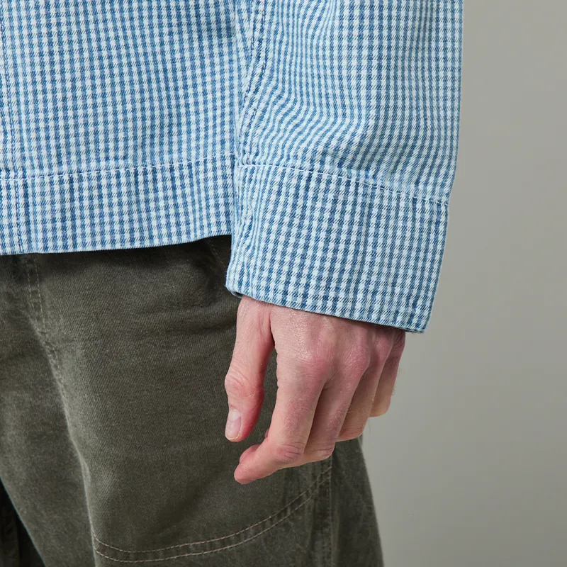 Service Works House Gingham FOH Overshirt Blue-8