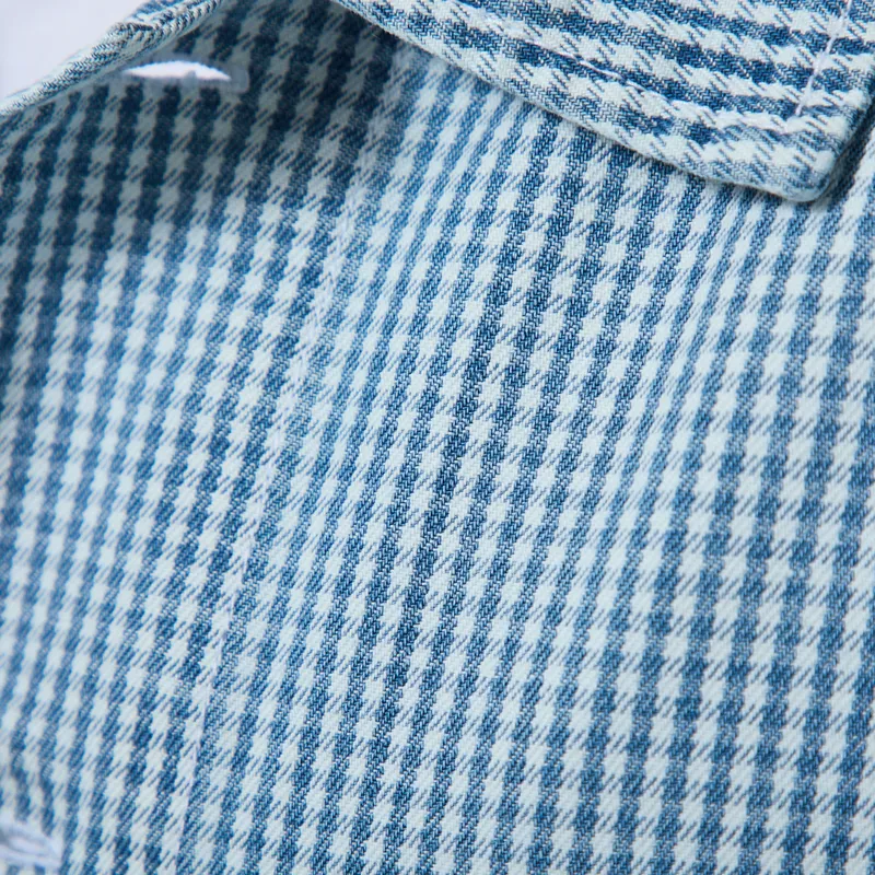 Service Works House Gingham FOH Overshirt Blue-7