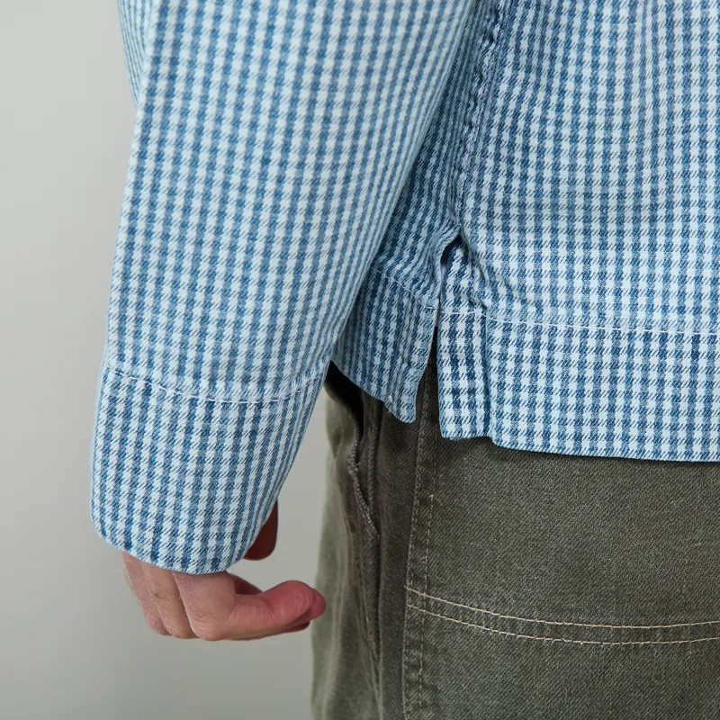 Service Works House Gingham FOH Overshirt Blue-9