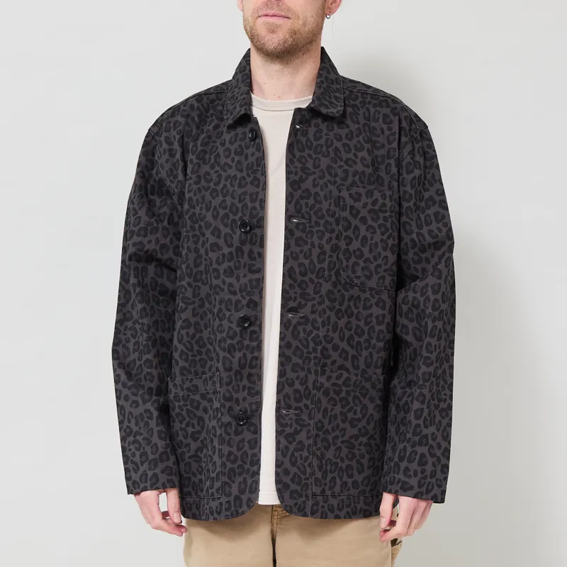 Service Works Pattern Easy Chef Shirt Black Leopard