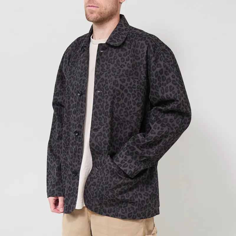 Service Works Pattern Easy Chef Shirt Black Leopard-1